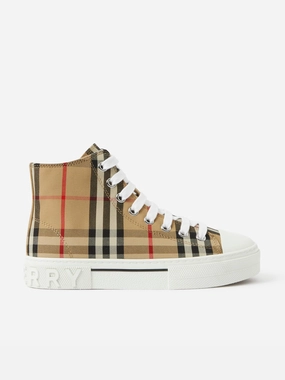 Trendy color deal Burberry Kids New Mini Jack High Top Trainers in Beige Original Design Your Daily Essential, Leather Tote Bag For Work, Top Seller This Week