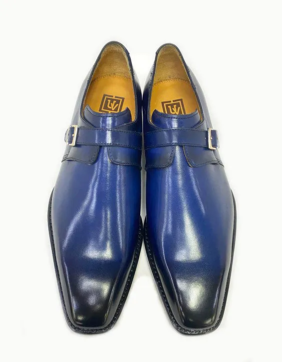 Ugo Vasare "Brooks" Monkstrap Shoe Navy