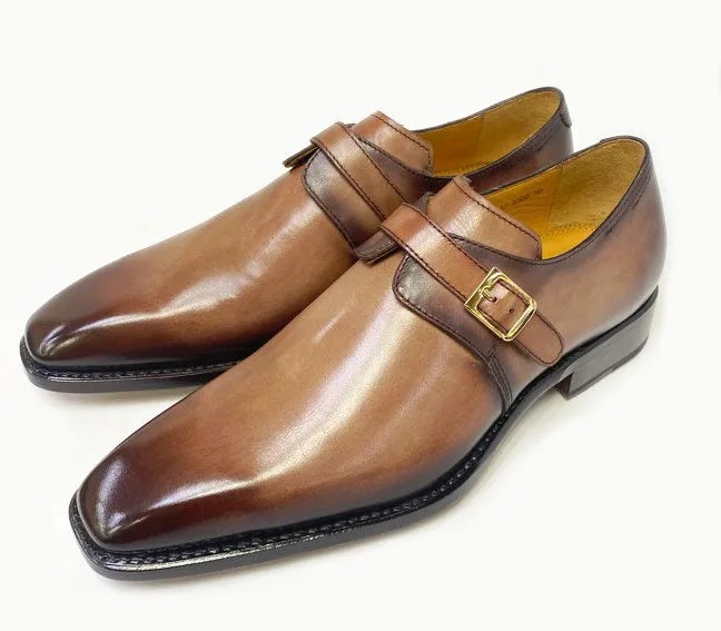 Ugo Vasare "Brooks" Monkstrap Shoe Walnut