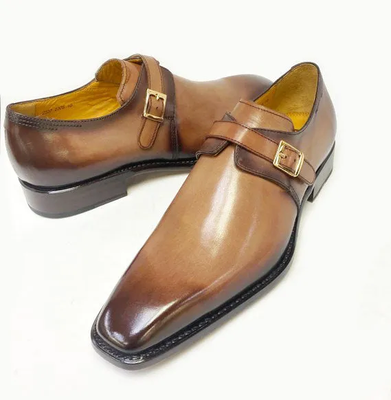 Ugo Vasare "Brooks" Monkstrap Shoe Walnut