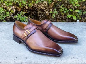 Ugo Vasare "Brooks" Monkstrap Shoe Walnut