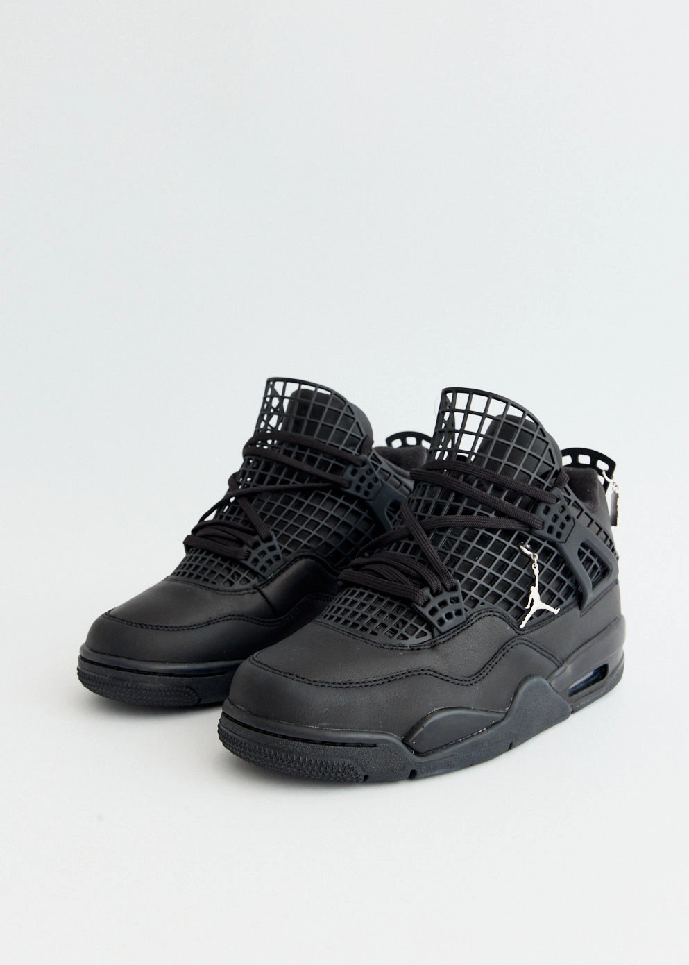 Women's Air Jordan 4 Net 'Black' Sneakers Roll Handle Strap, Denim Messenger Bag, Grab It Fast