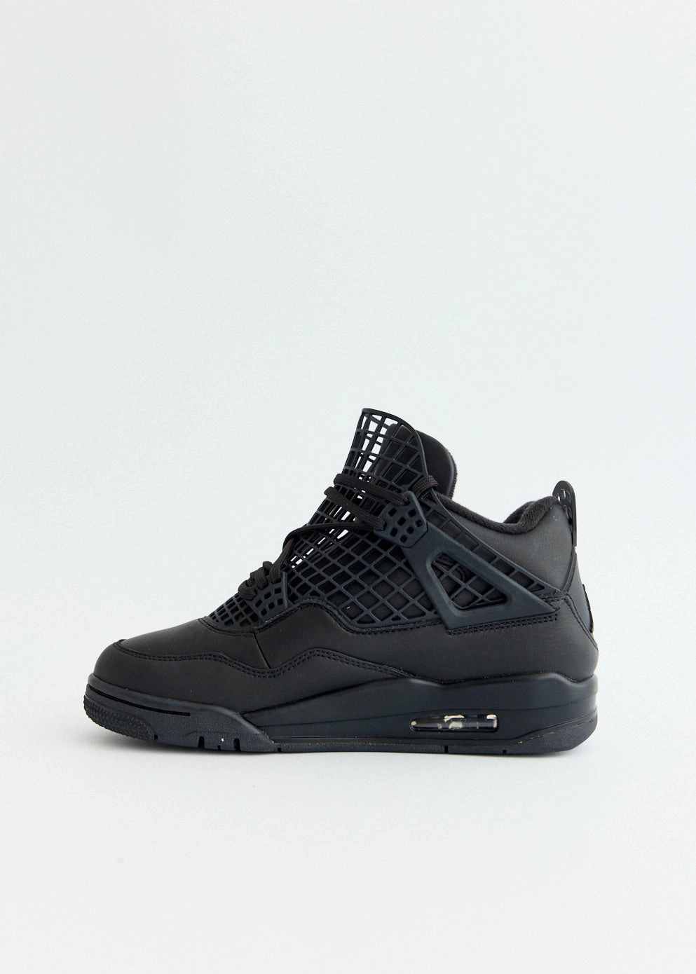Interior Pocket Women's Air Jordan 4 Net 'Black' Sneakers On-The-Go Friendly