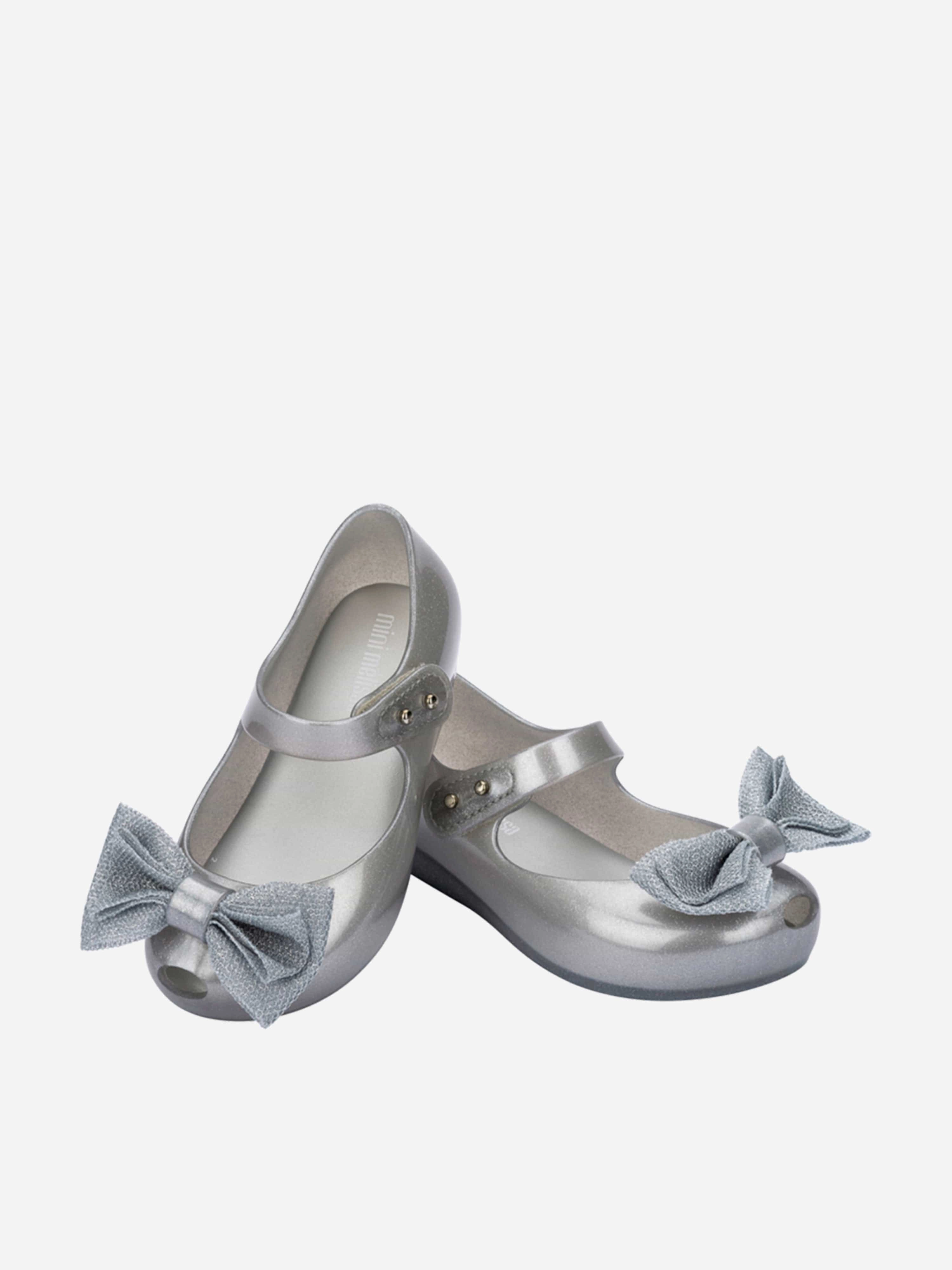 Polyester Mini Melissa Girls Ultragirl Sweet XII Shoes in Silver