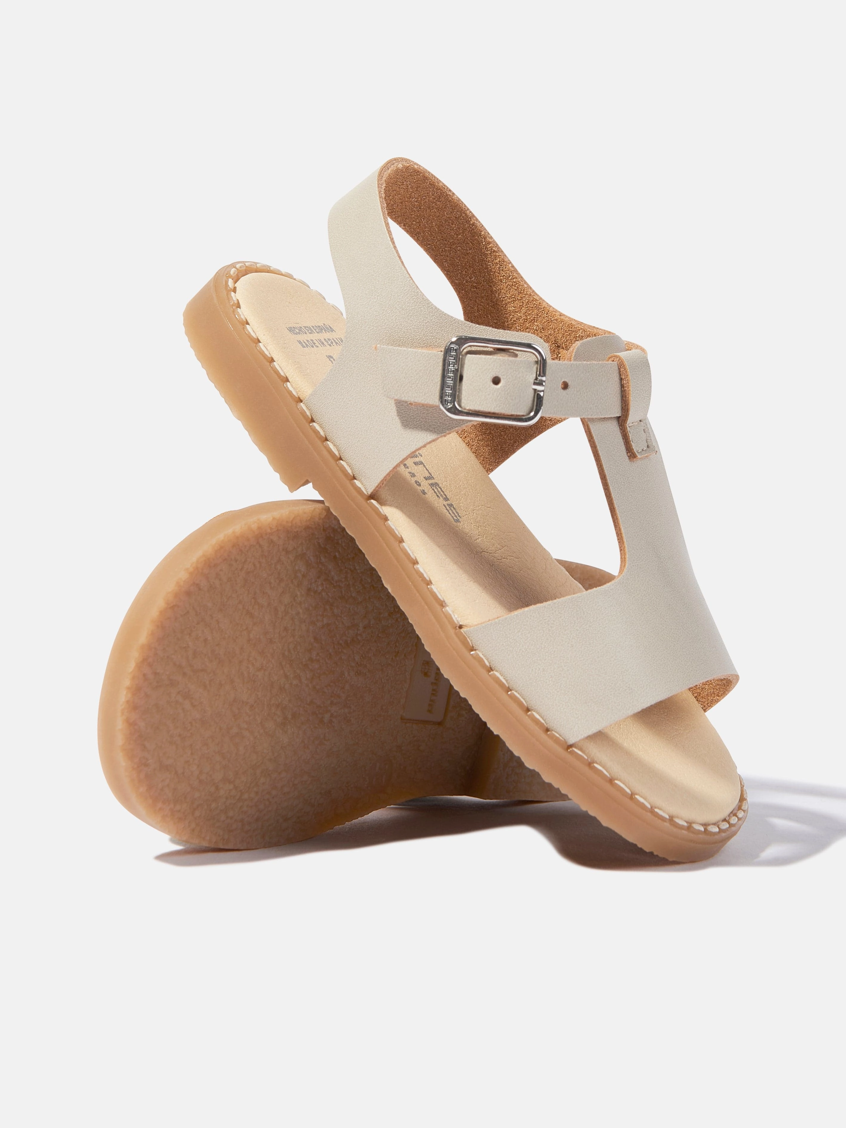 Andanines Kids Leather Sandals in Beige Sleek & Affordable