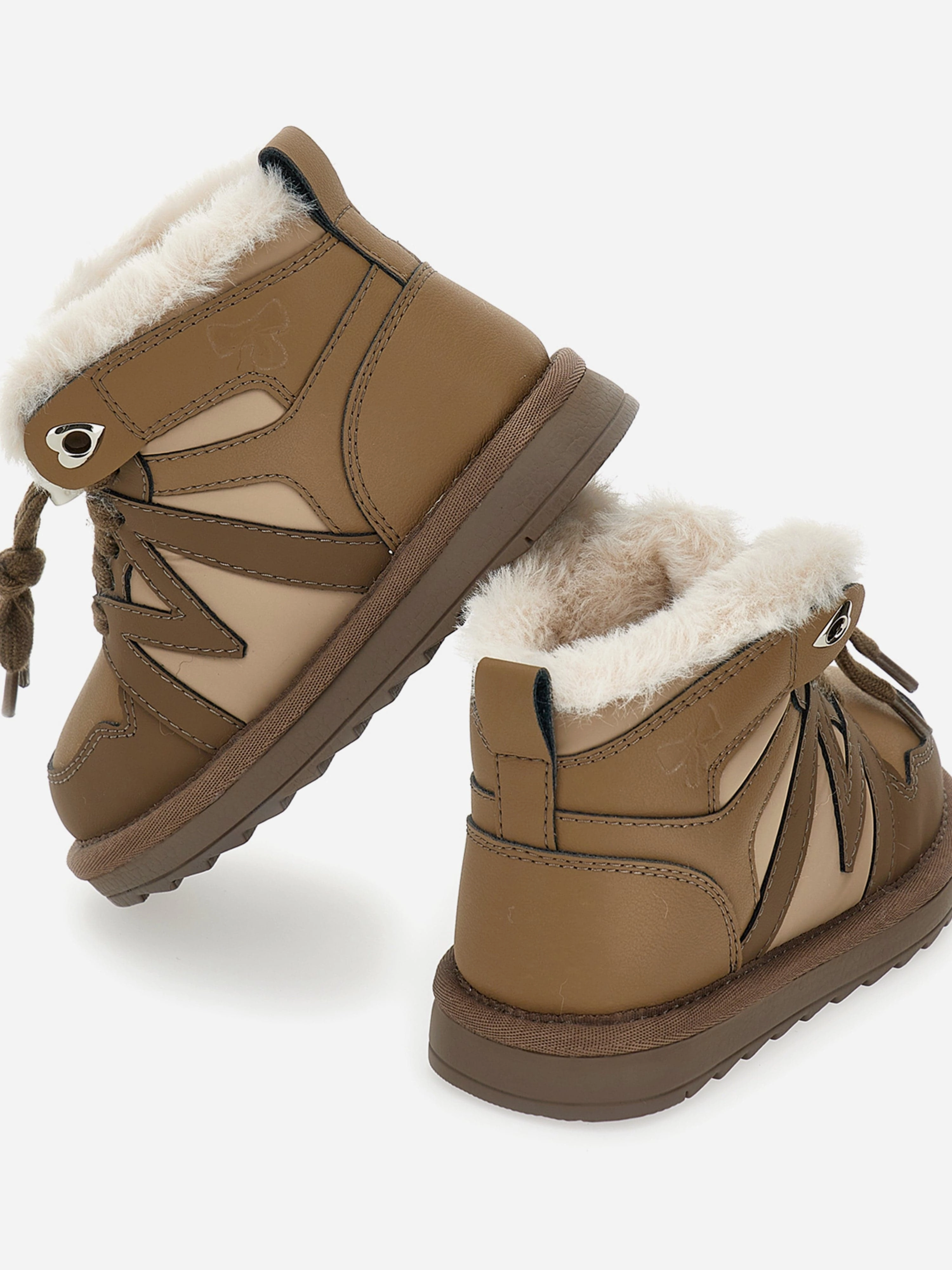Your Best Companion Girls Logo Lace Up Boots in Brown Smart & Affordable