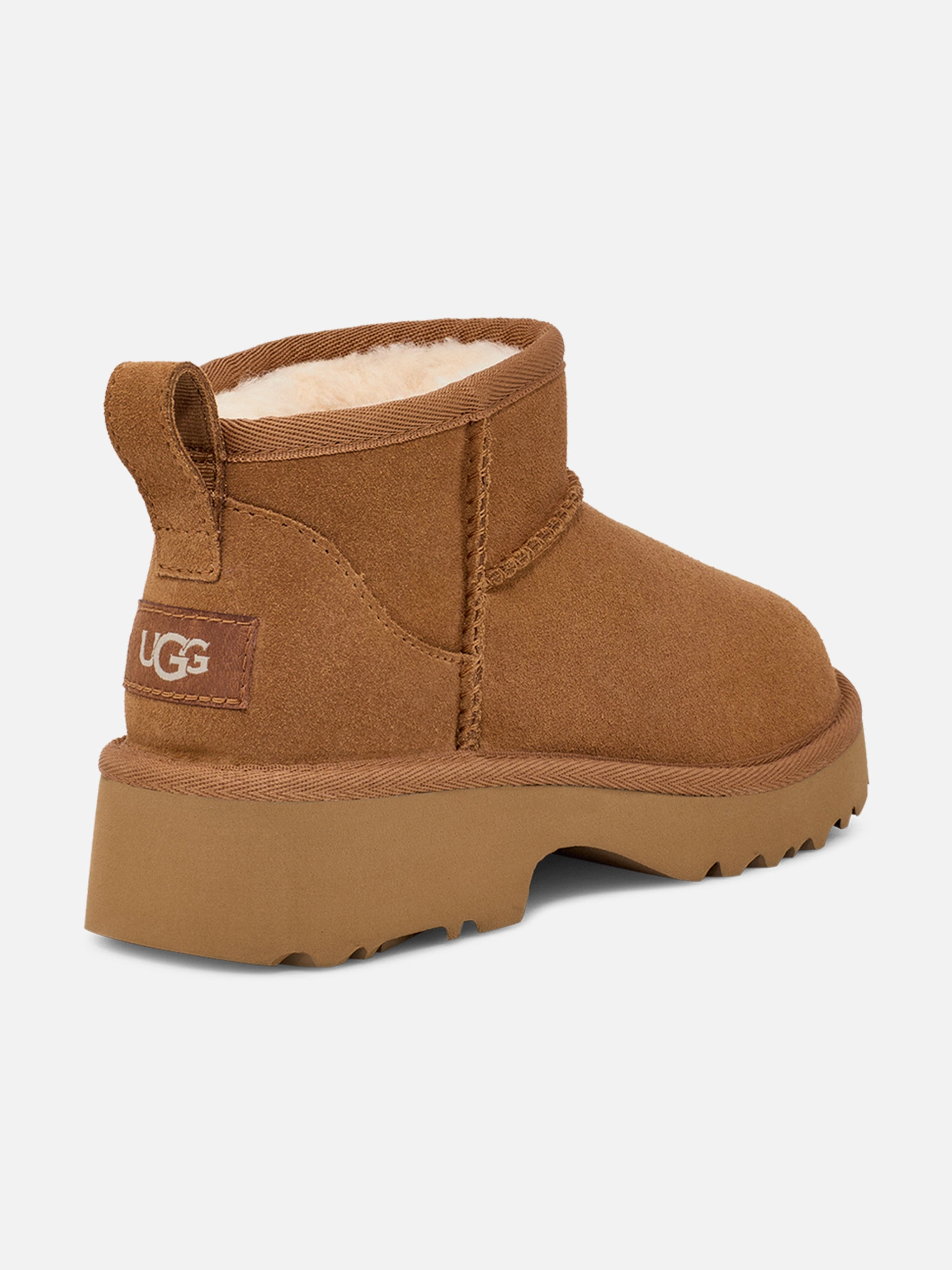 UGG Girls Classic Ultra Mini New Heights Boots in Brown Ready To Ship, Just What You Need, Worry-Free Wear