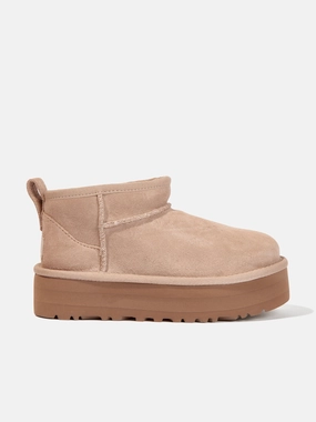 Be The First To Own Value-adding deal UGG Girls Classic Ultra Mini Platform Boots in Beige Close to Sold Out
