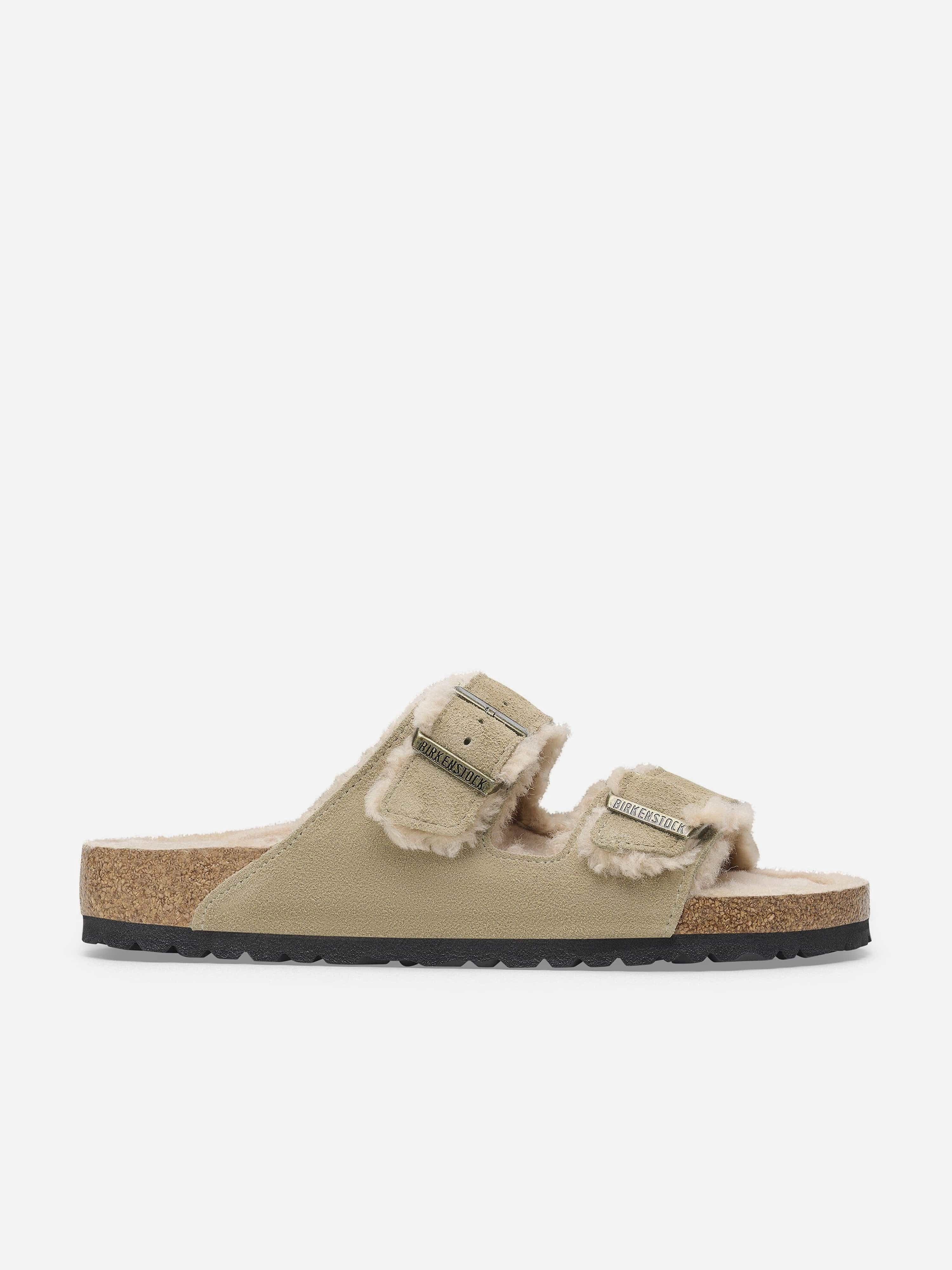 Veteran offer BIRKENSTOCK Arizona Shearling Suede Sandals in Beige Efficiency Improvement WomenS Evening Clutch, Interior Pocket