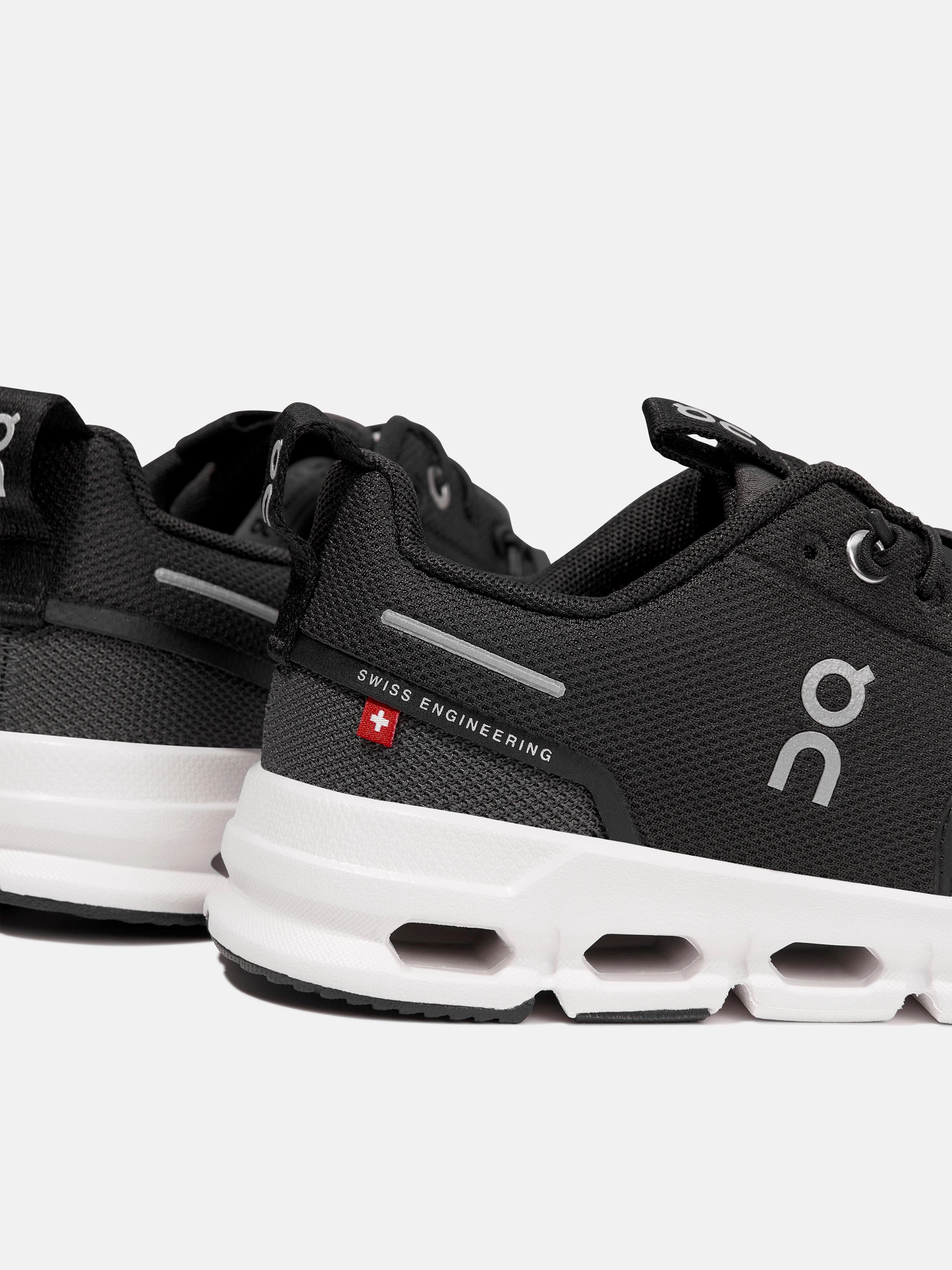 Professional On Running Kids Cloud Sky Trainers in Black Faux Leather