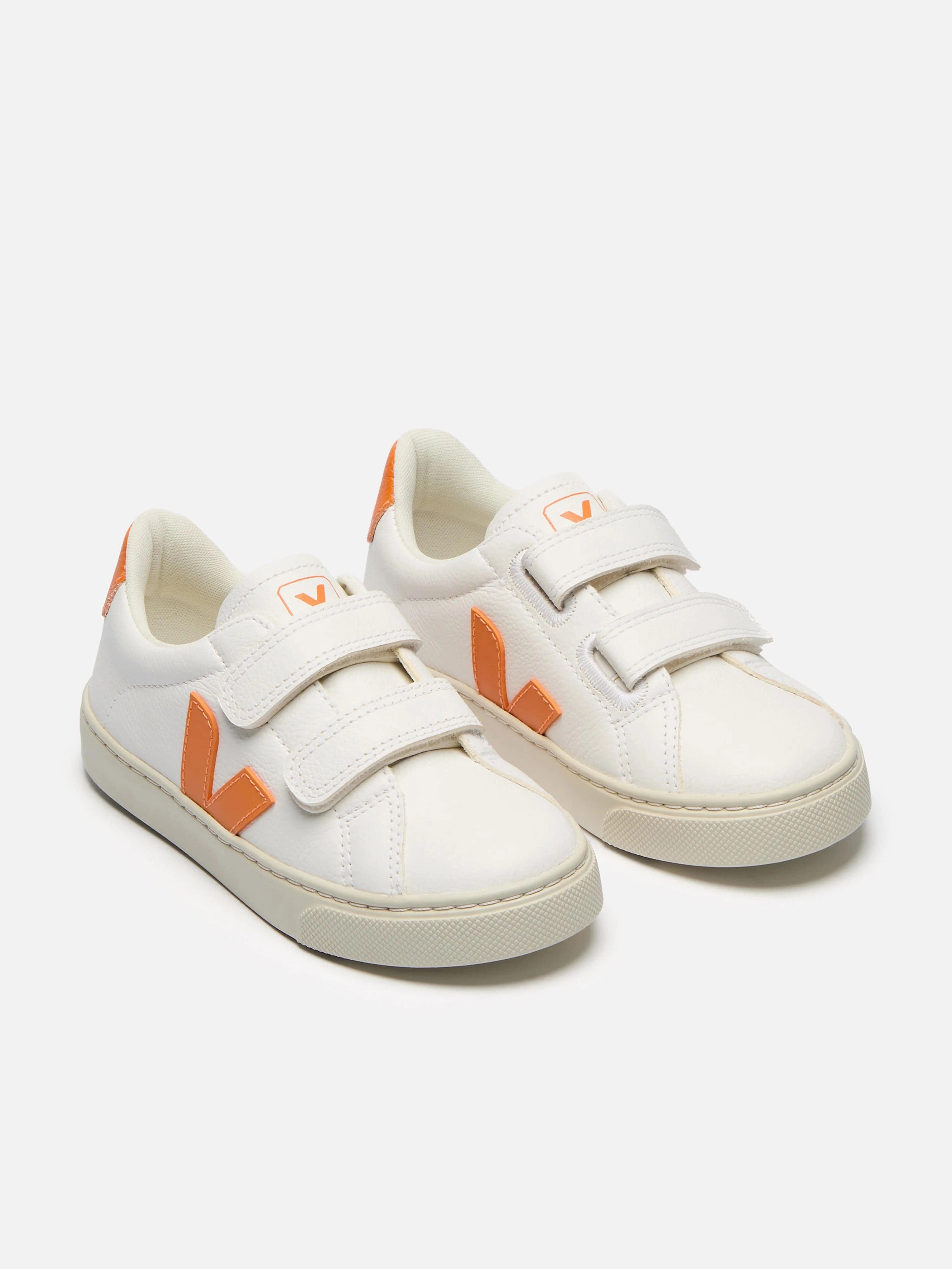 Veja Kids Chromefree Leather Small Esplar Traners in White Next-Level Gear, Cork, Limited Time Offer