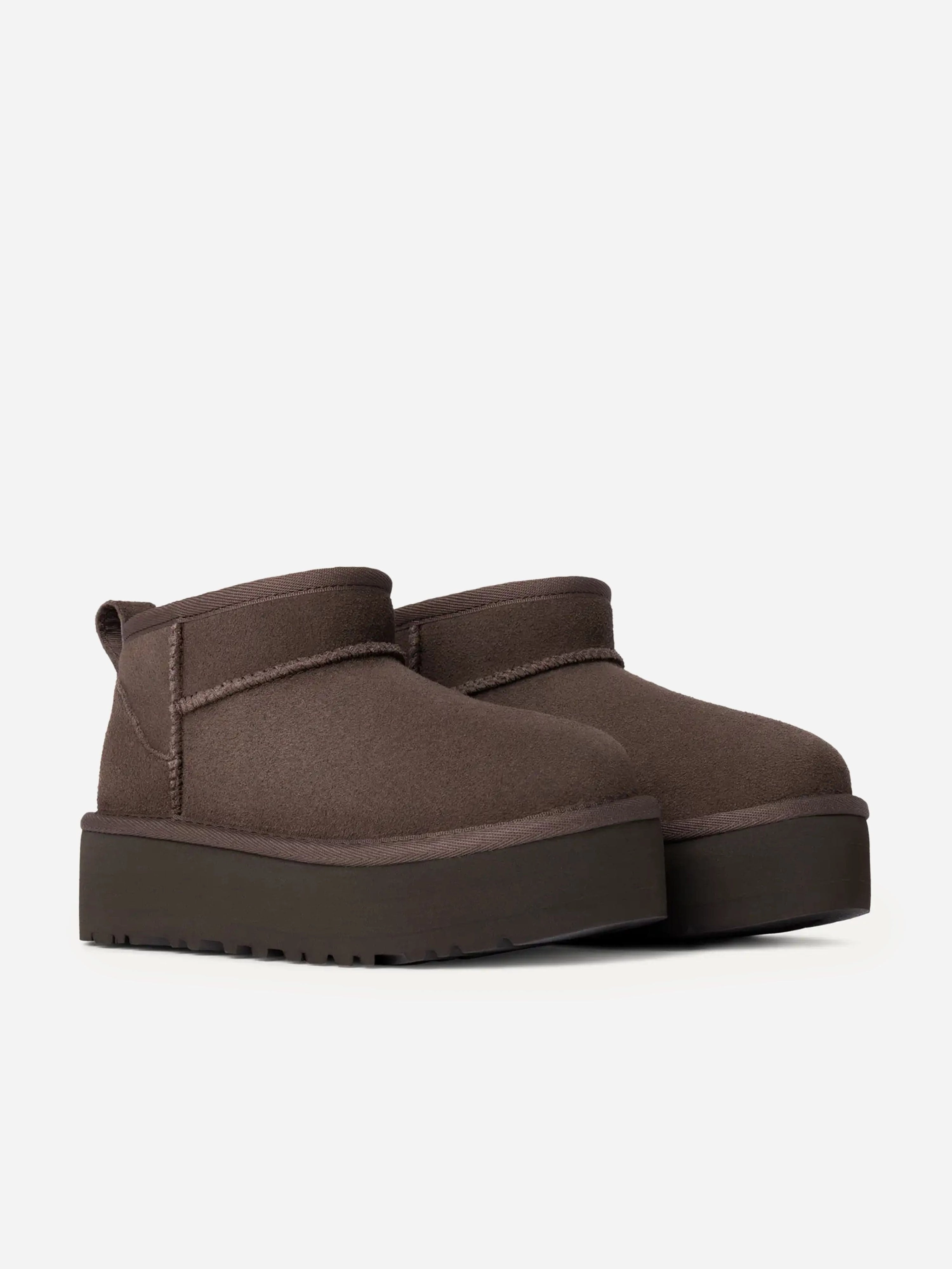 Vintage UGG Girls Classic Ultra Mini Platform Boots in Brown Statement