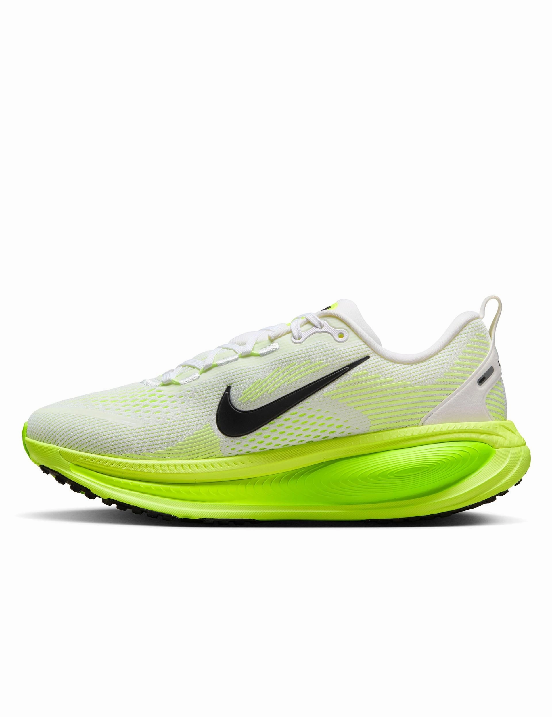Vomero 18 Running Shoes - White/Electric Green/Volt/Black Hardware Detail, Luxury Tote Bag With Gold Hardware, Next-Level Gear