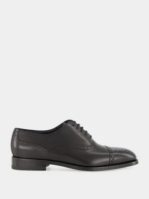 Witney Black Leather Brogue Oxfords