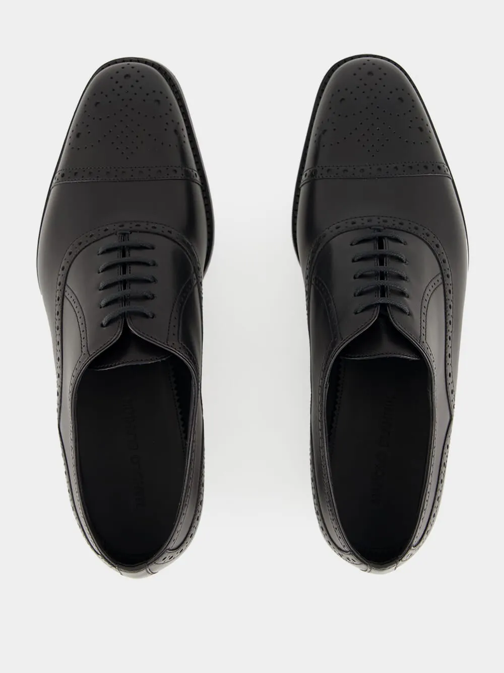 Witney Black Leather Brogue Oxfords