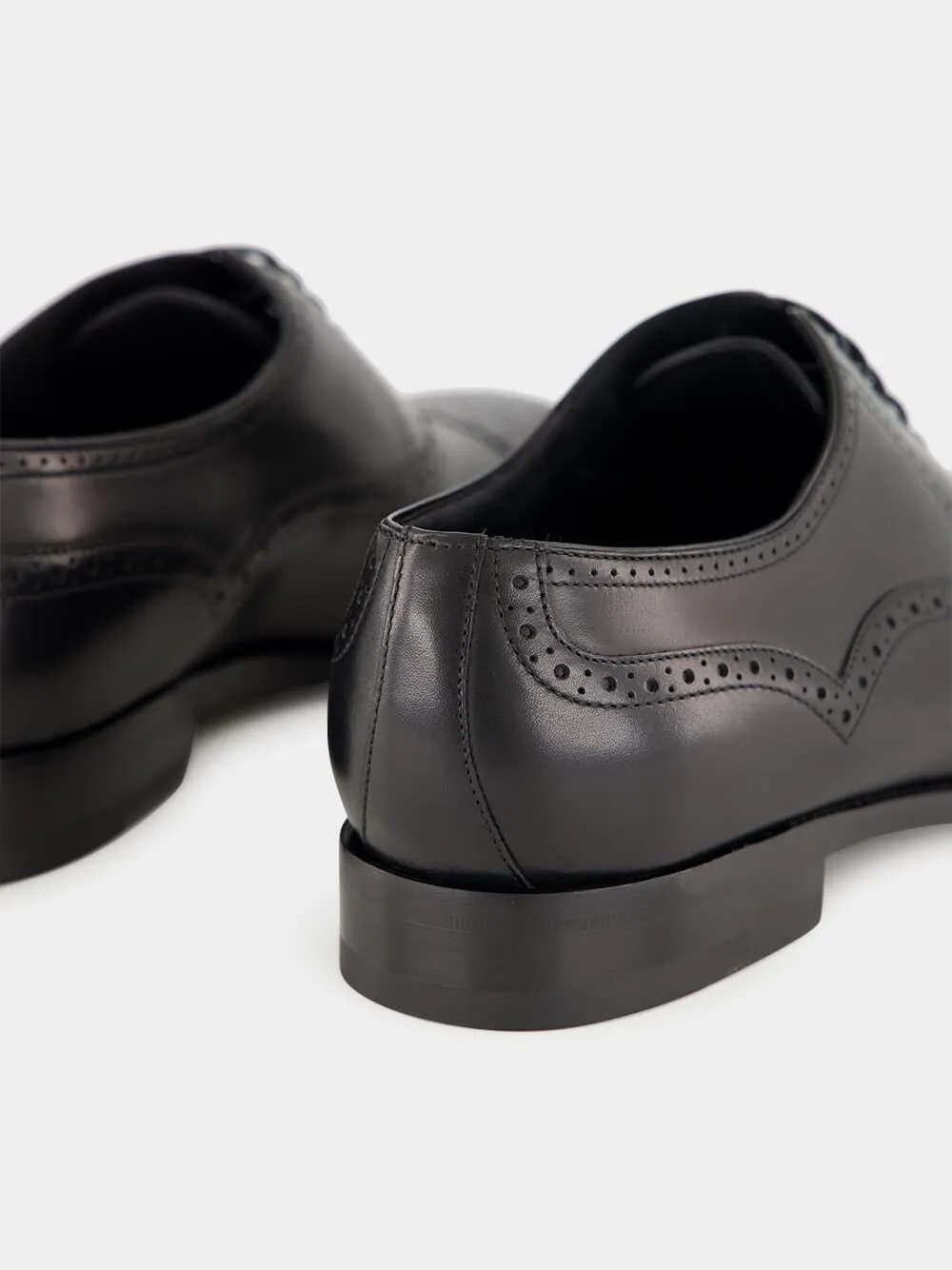 Witney Black Leather Brogue Oxfords
