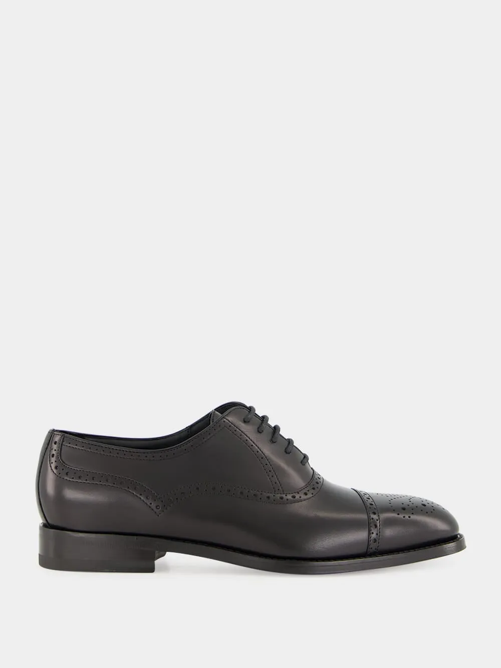 Witney Black Leather Brogue Oxfords