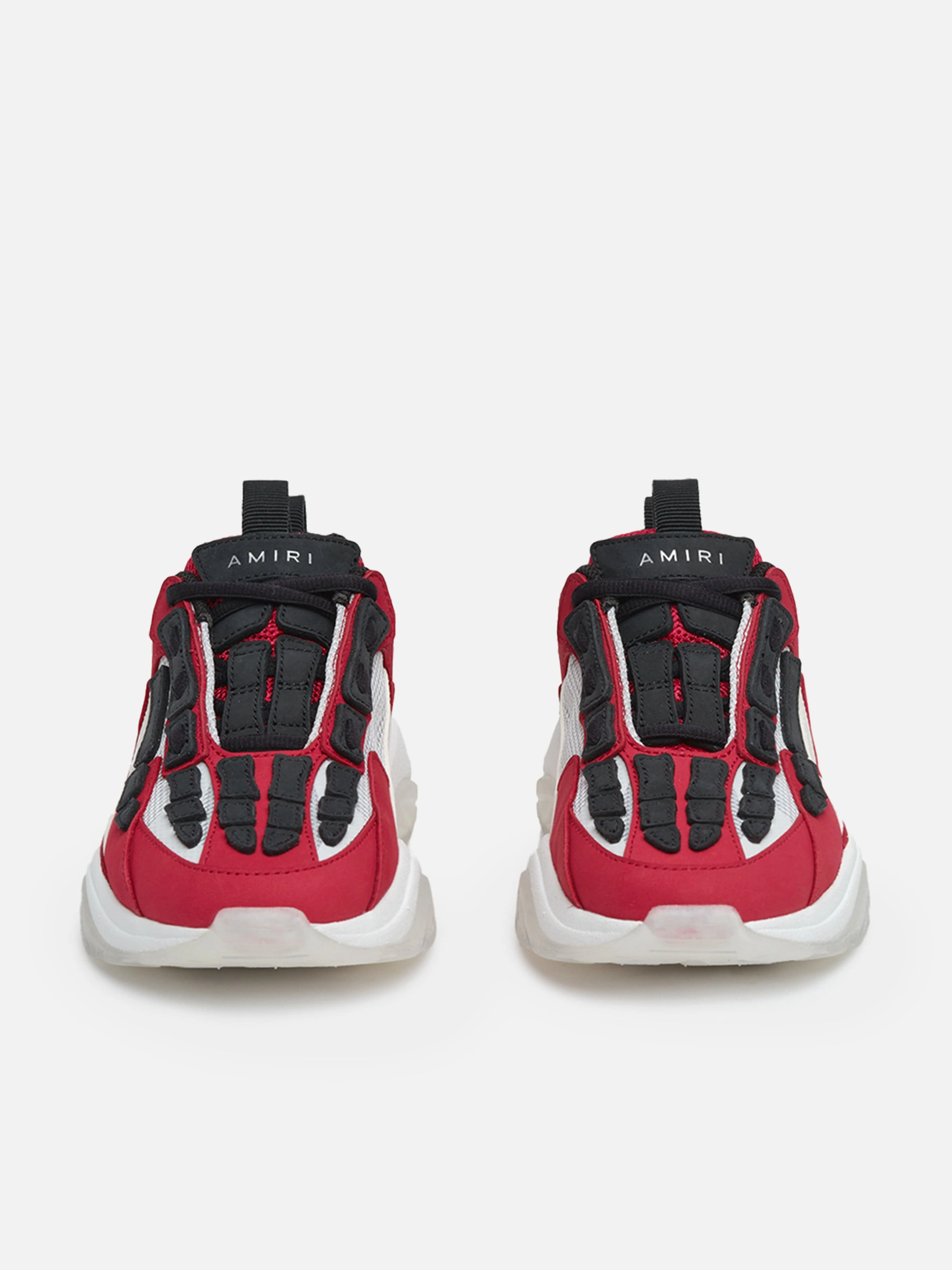 Gym Tote Bag With Shoe Compartment Amiri Kids Leather Bone Runner Trainers in Red