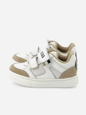 Your Daily Essential Workshop discount BOSS Boys Leather and Mesh Logo Trainers in White High-performance discount Perfect For Gifting