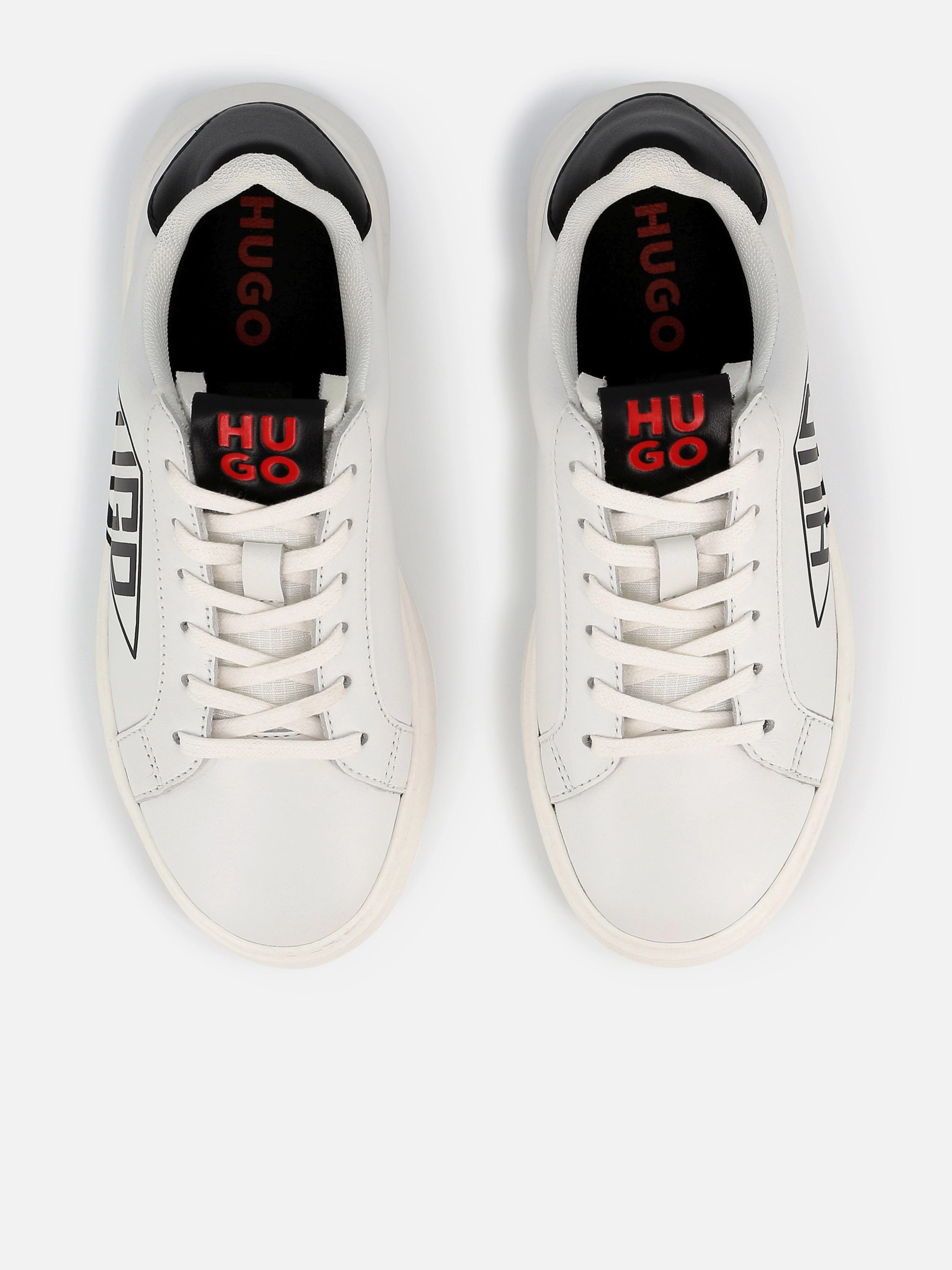 Fast Selling Item Boys Leather Logo Trainers in White See It, Want It, Get It