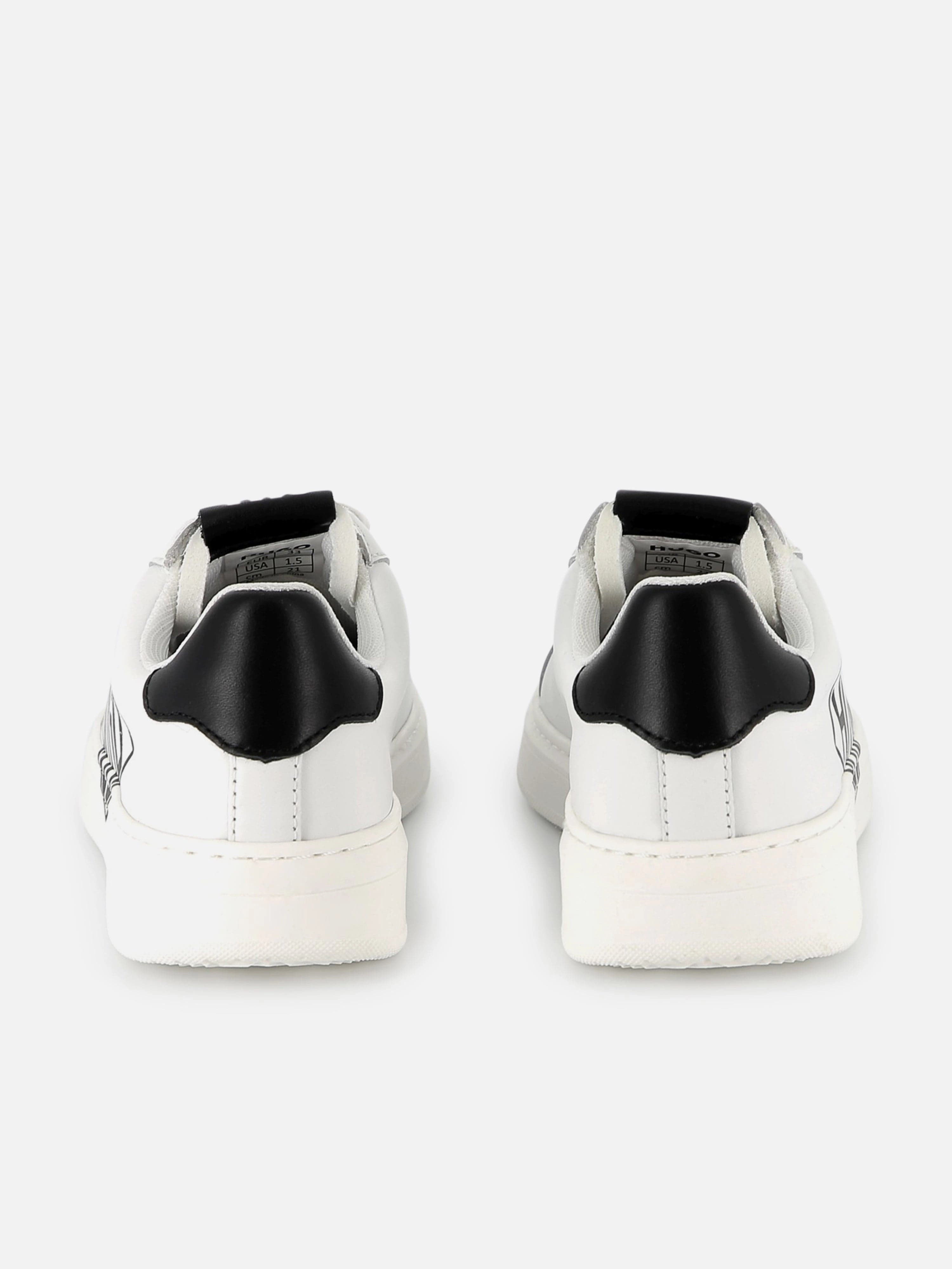 Affordable And Reliable, Exclusive Drop, Handcrafted Boys Leather Logo Trainers in White