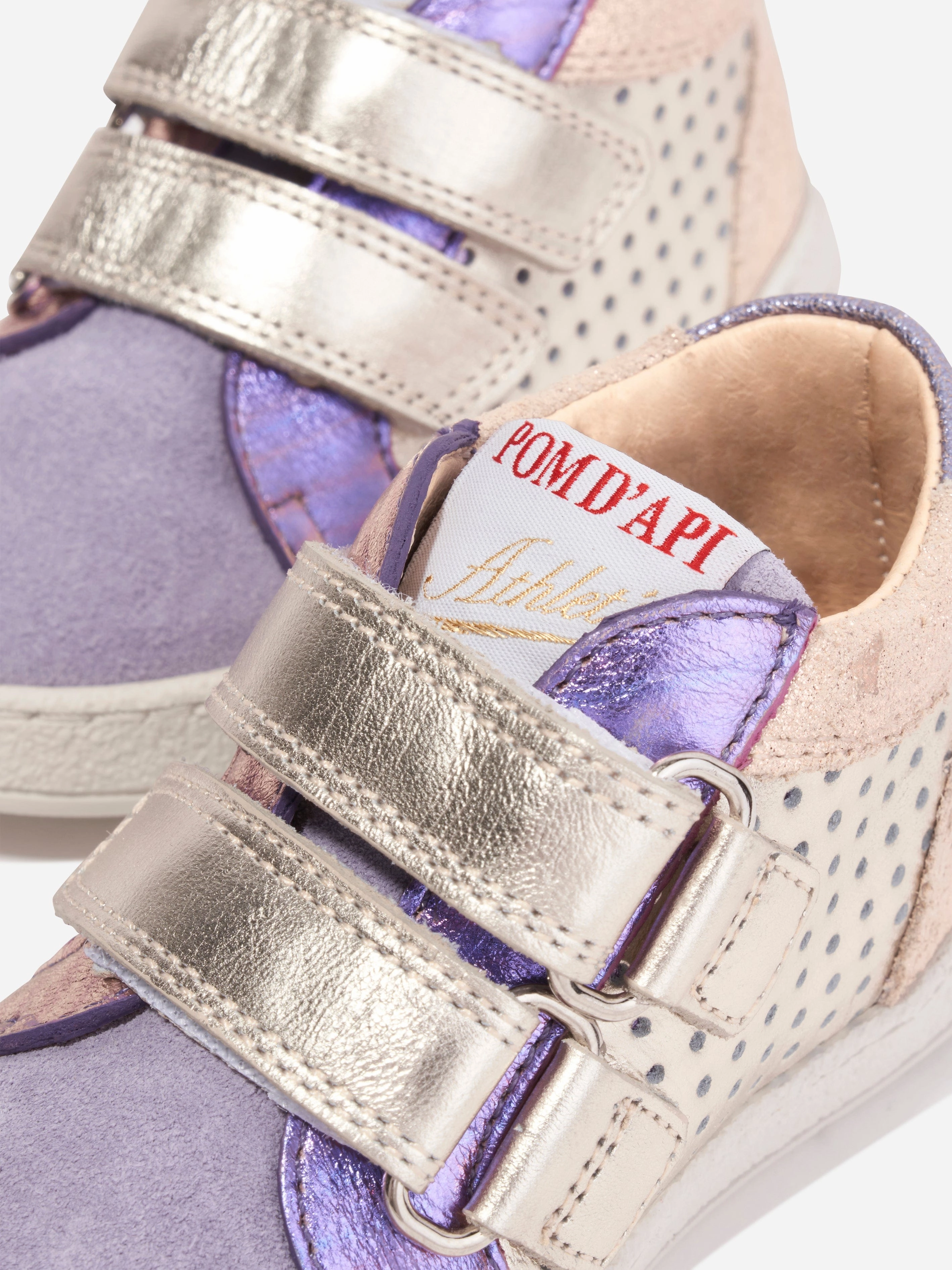 Pom D'Api Girls Leather Mousse Easy Trainers in Multicolour Superior Materials, Canvas, Get Yours