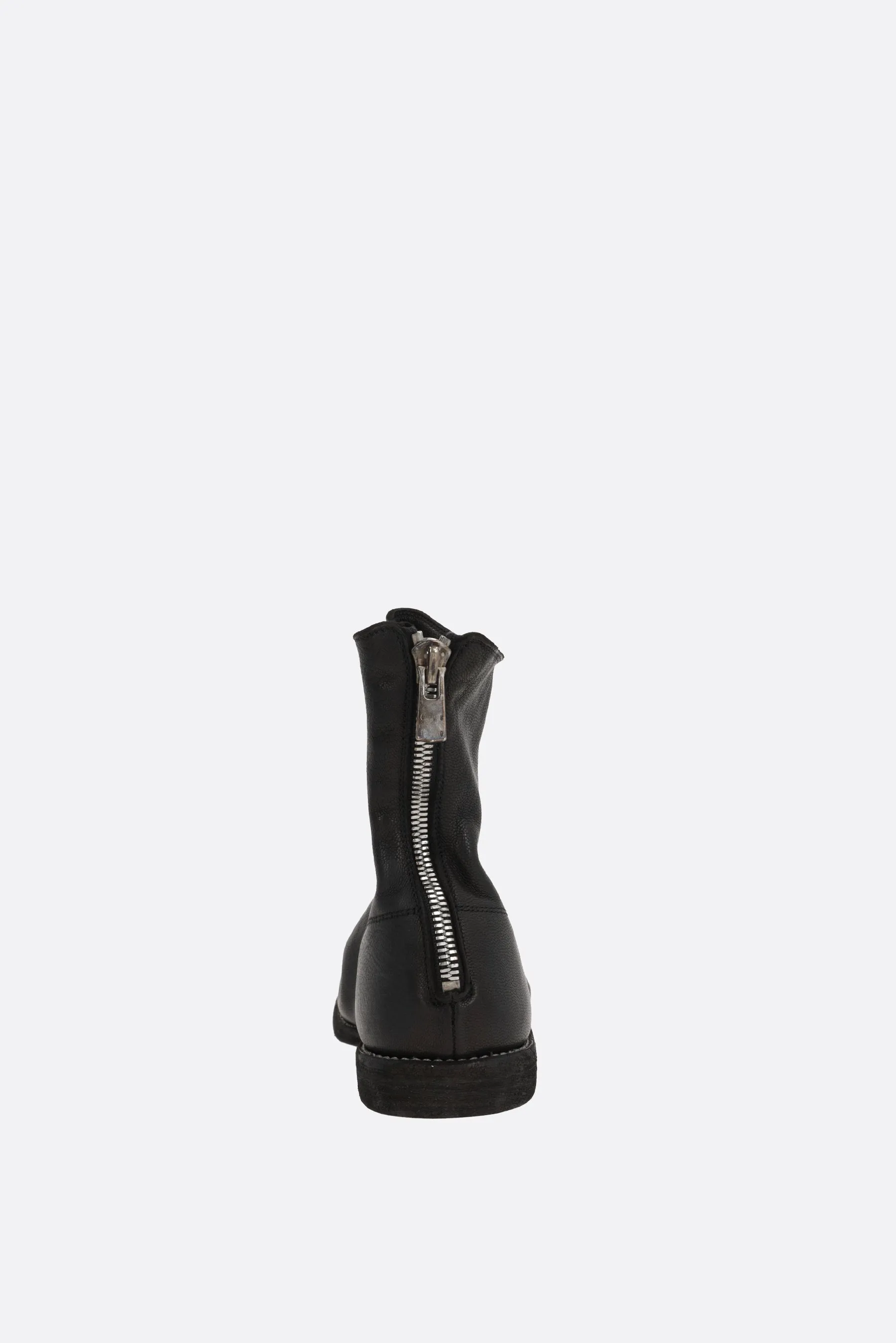 zipped ankle boots in grainy leather